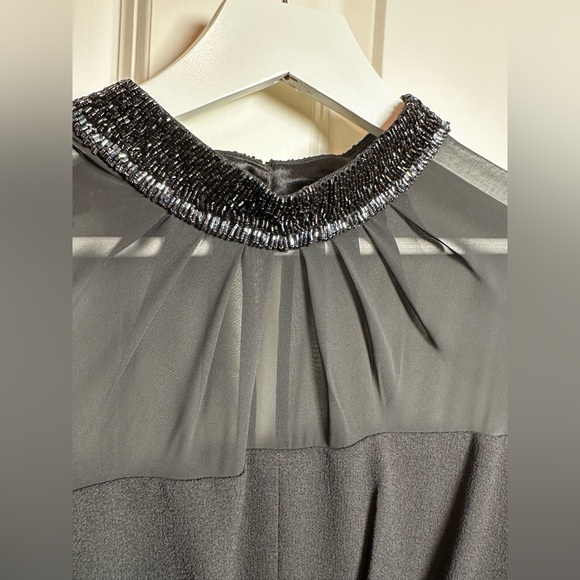 Adrianna Papell Black Long Sleeve Dress with Sheer Detail-brand new - Picture 2 of 7